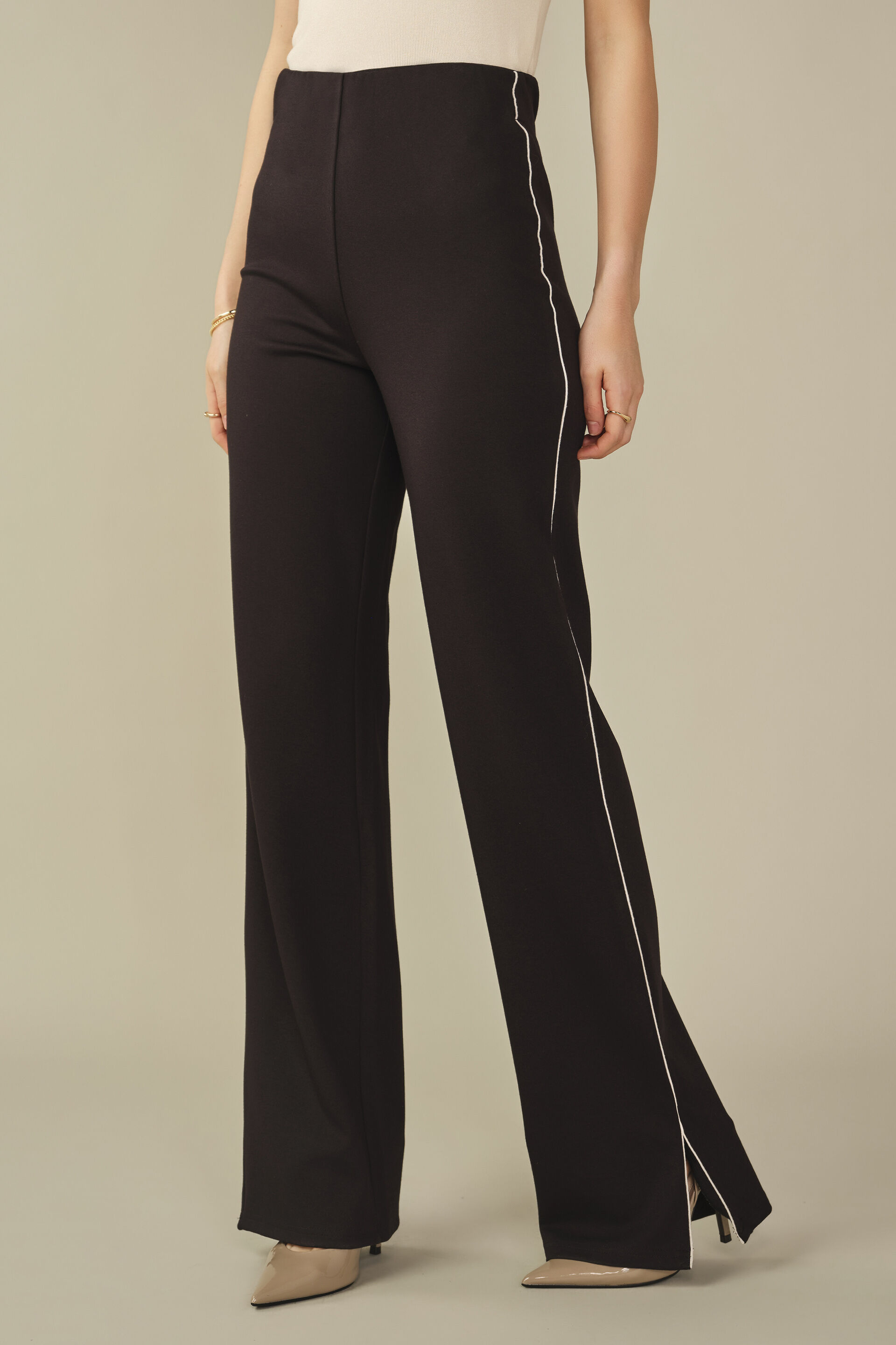 Solid Trousers in Black, Black, image 3